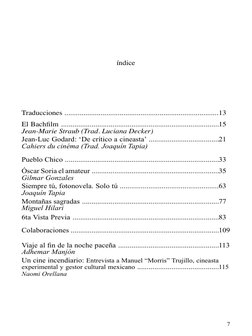 7
Traducciones .................................................................................
El Bachfilm ................