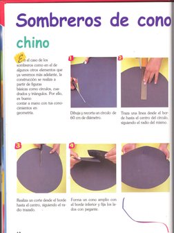 Sombreros de
chino
E n el caso de los
sombreros como en el de
algunos otros elementos que
ya veremos más adelante, la
constru