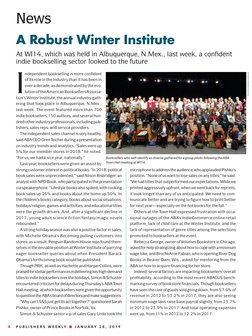 News
A Robust Winter Institute 
At WI14, which was held in Albuquerque, N.Mex., last week, a confident 
indie bookselling sec