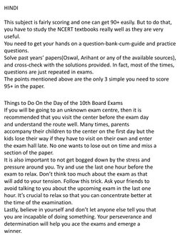 HINDI
This subject is fairly scoring and one can get 90+ easily. But to do that, 
you have to study the NCERT textbooks reall