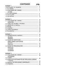 CONTENIDO       
pág.
BLOQUE 1…………………………………………………………………………..
1.0 EL RUIDO Y EL SILENCIO……………………………………………….
1.1 EL SONIDO……………