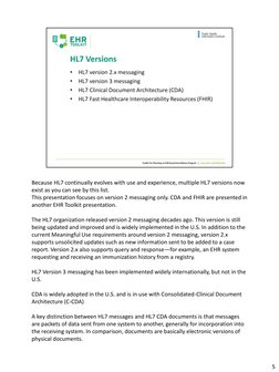 Because HL7 continually evolves with use and experience, multiple HL7 versions now 
exist as you can see by this list.  
This