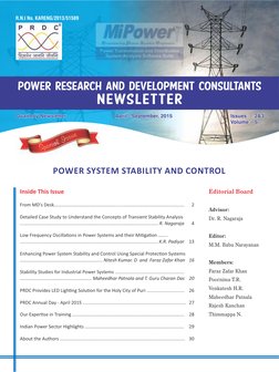 POWER SYSTEM STABILITY AND CONTROL
Editorial Board
Advisor:
Dr. R. Nagaraja
Editor:
M.M. Babu Narayanan
Members: 
Faraz Zafar