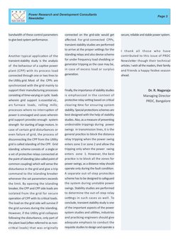 Page 3
Power Research and Development Consultants 
Newsletter
secure, reliable and stable power system.
I  thank  all  those