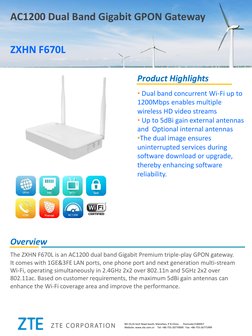 B6790 Router ZTE F670L Dual Band Gateway Overview | PDF | Wi Fi | I Pv6