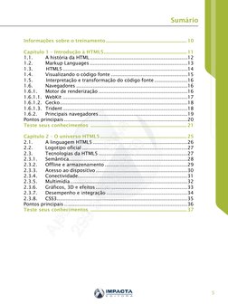 5
Sumário
Informações sobre o treinamento...................................................................... 10 
Capítulo