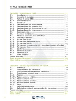 8
HTML5 Fundamentos
Capítulo 8 – Introdução ao CSS3.........................................................................