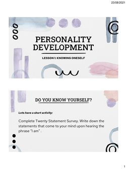23/08/2021
1
PERSONALITY 
DEVELOPMENT
LESSON 1: KNOWING ONESELF
DO YOU KNOW YOURSELF?
Lets have a short activity:
Complete Tw