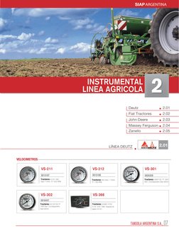 07
SIAPARGENTINA
INSTRUMENTAL
LINEA AGRICOLA 2
Deutz
LÍNEA DEUTZ
2.01
Fiat Tractores
2.02
John Deere
2.03
Massey Ferguson
2.0