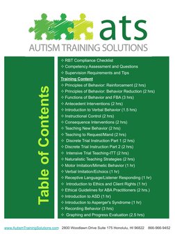 We didn’t create a new autism treatment, 
just a better method to train staff in  
established autism interventions. 
All ATS