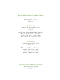 Suprema Corte de Justicia de la Nación
Ministro Arturo Zaldívar
Presidente
Primera Sala
Ministra Ana Margarita Ríos Farjat
Pr