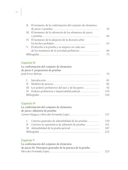 VI
	
II.	 El momento de la conformación del conjunto de elementos 
	
	
de juicio o pruebas...................................