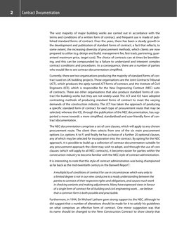 Contract Documentation
2
   The   vast majority of major building works are carried out in accordance with the 
terms and con