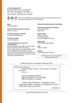 © 2020 Faculdades EST 
Rua Amadeo Rossi, 467, Morro do Espelho  
93.010-050 – São Leopoldo – RS – Brasil  
Tel.: +55 51 2