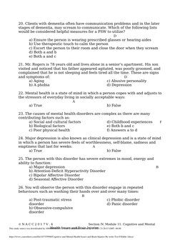 Cognitive and Mental Health Issues and Brain Injuries Re Write Test ...