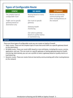 Types of Configurable Route
STATIC
The simplest type of 
configurable route
Traffic sent to specific 
gateway based on 
desti