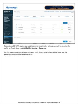 Gateways
Gateways are configured in:
CONFIGURE > Routing > Gateways
To configure SD-WAN routes you need to start by creating