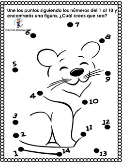 Une los puntos siguiendo los números del 1 al 10 y
encontrarás una figura. ¿Cuál crees que sea?Material didáctico HERI
