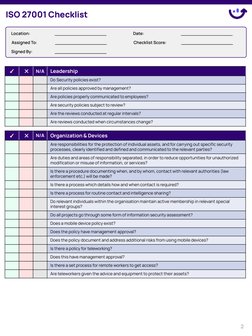 ISO 27001 Audit Checklist Overview | PDF | Information Security | Security