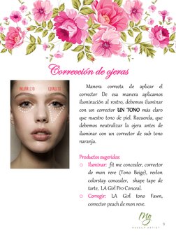 Corrección de ojeras 
      
9 
      Manera correcta de aplicar el 
corrector De esa manera aplicamos 
iluminación al rostro