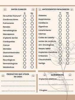 DATOS CLINICOS 
QUIRURGICOS
Implantes esteticos:___________

________________________
Cirugias:__________________
ANTECEDENTE