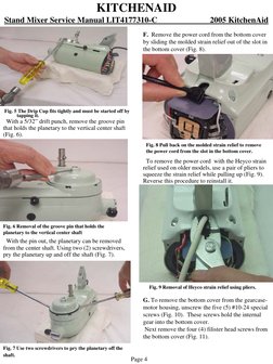 KitchenAid KSM5 Mixer Service Manual | PDF | Gear | Electric Motor
