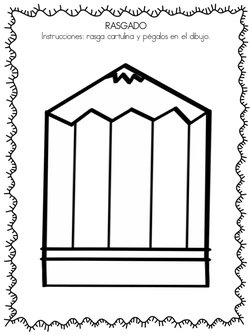 RASGADO 
Instrucciones: rasga cartulina y pégalos en el dibujo. 

