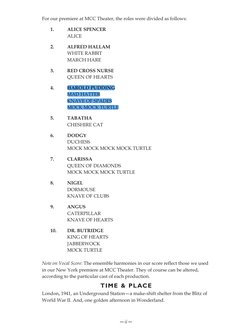 —ii—
For our premiere at MCC Theater, the roles were divided as follows:
	
1.	
ALICE SPENCER
	
	
ALICE
	
2.	
ALFRED HALLAM