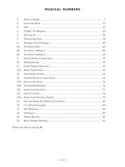 —iii—
MUSICAL NUMBERS
1.	
West of Words......................................................................................