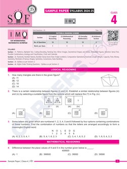 Class 4 Maths Olympiad Sample Paper | PDF | Geometry | Shape