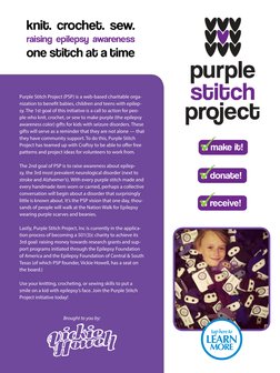 Purple Stitch Project (PSP) is a web-based charitable orga
nization to benefit babies, children and teens with epilep
sy. T