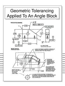 Geometric Tolerancing 
Applied To An Angle Block 
