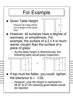For Example 
Given Table Height 
 
 
However, all surfaces have a degree of 
waviness, or smoothness. For 
example, the sur