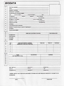 Biodata Form Template for Job Applications | PDF