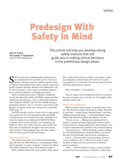 Safety
CEP
www.cepmagazine.org    July 2006
27
S
afety has become an indispensable requirement for
any manufacturer to be gra