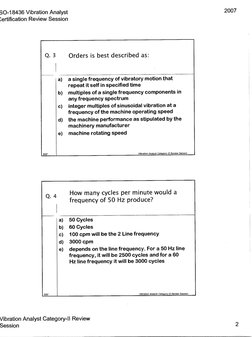 Vibration Analyst Cat II Review Questions PDF | PDF