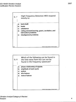 Vibration Analyst Cat II Review Questions PDF | PDF