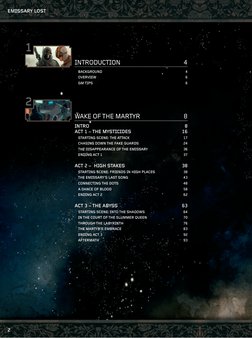 INTRODUCTION
4
BACKGROUND
4
OVERVIEW
6
GM TIPS
6
INTRO
8
ACT 1 – THE MYSTICIDES
16
STARTING SCENE: THE ATTACK
17
CHASI