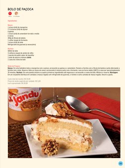 Bolo de Paçoca
35min.
14 unidades
Ingredientes
Massa
1 xícara (chá) de margarina 
2 ½ xícaras (chá) de açúcar
6 gemas
1 xícar