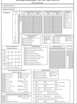 Printable Nat Answer Sheet.pdf NAT Answer Sheets and School Header For g3 g6 Y4 PDF | PDF