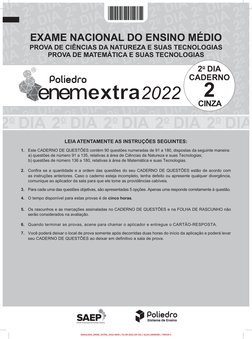 1º DIA
CADERNO
2
EXAME NACIONAL DO ENSINO MÉDIO
PROVA DE CIÊNCIAS DA NATUREZA E SUAS TECNOLOGIAS
PROVA DE MATEMÁTICA E SUAS T