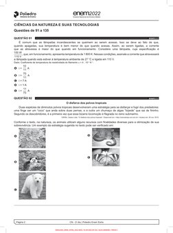 Página 2
CN - 2o dia | Poliedro Enem Extra
Exame Nacional do Ensino Médio
CIÊNCIAS DA NATUREZA E SUAS TECNOLOGIAS
Questões de