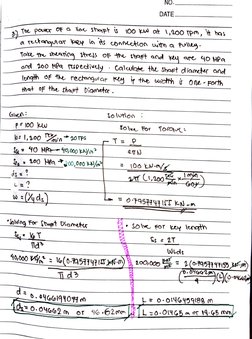 NO. 
DATE 
The pouxr OF 
shaFt i 
Oo Lud at 1,200 Tpm, it hos 
a rettaoular eY in s 
onmcion ustth a pullty. 
To 
t 
shiannq