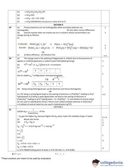 CBSE Class 12 Chemistry Answer Key 2024 | PDF | Career & Growth | Self ...