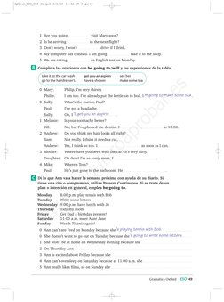 1 Are you going 
visit Mary soon?
2 Is he arriving 
in the next ﬂight?
3 Don’t worry, I won’t 
drive if I drink.
4 My compute