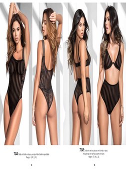 19
18
19
7243 Body en bloda a rayas y encaje. Abrochadura ajustable  
Negro - S, M, L, XL
7245 Conjunto de dos piezas en blon