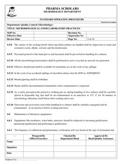 Microbiological Good Laboratory Practices | PDF | Technology & Engineering