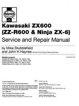 スクイーズ Haynes ZX600D-E - Service Manual | PDF | Motorcycle