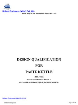 Design Qualification for Paste Kettle | PDF | Verification And ...