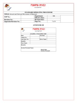 Material Inward and Outward SOP | PDF | Warehouse | Business
